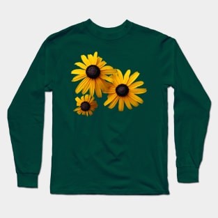 Black Eyed Susans - Three Black-Eyed Susans Long Sleeve T-Shirt